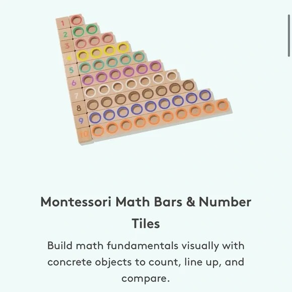 Lovevery Montessori Math Bars & Number Tiles, Nature Counters - Picture 1 of 8